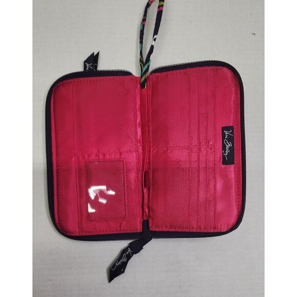 Vera Bradley Wristlet Wallet In Midnight With Multicolor Butterfly Floral Patter - Picture 8 of 12